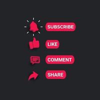 Subscribe like and share template. vector