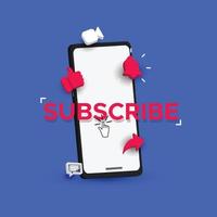 Subscribe like and share template. vector