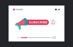 Subscribe like and share template. vector