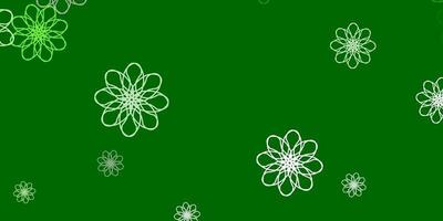 Light Green vector natural backdrop with flowers.