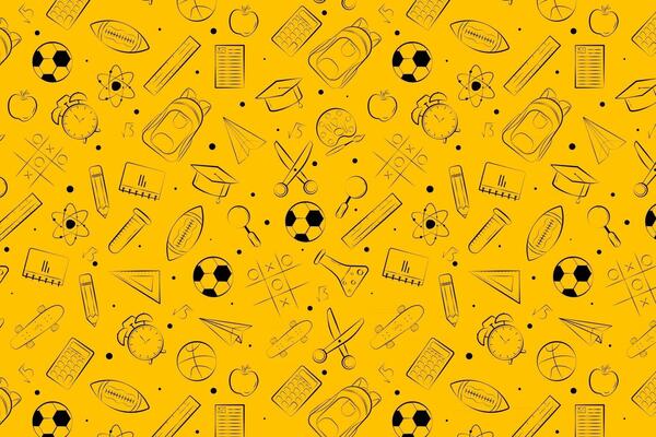 back to school yellow abstract pattern background.