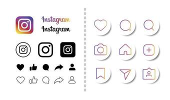 colección de iconos e iconos de instagram de redes sociales