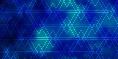 Light BLUE vector background with lines, triangles.