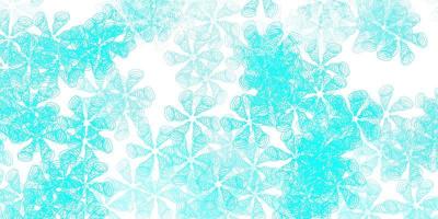 Light green vector doodle texture with flowers.