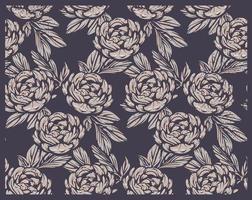 Seamless pattern with peony flowers in vintage style. vector