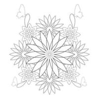 coloring book page. flower petals illustration vector