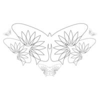 coloring book page. flower petals illustration vector