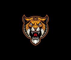 Angry tiger head illustration vector