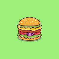 Delicious cheese burger cartoon illustration vector