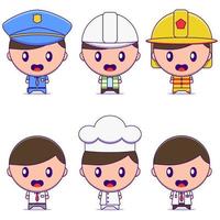 Cute professional worker cartoon illustration vector