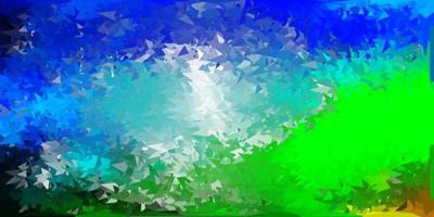 Light blue, green vector abstract triangle pattern.