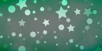 Light Green vector layout with circles, stars.