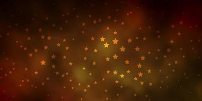 Dark Green, Yellow vector background with small and big stars.