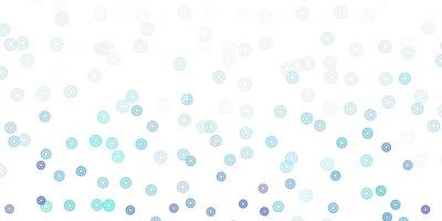 Light pink, blue vector doodle background with flowers.