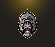 Angry gorilla head vector