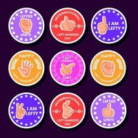 Lefthanders Day Circle Sticker vector