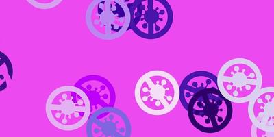 Light purple, pink vector pattern with coronavirus elements.