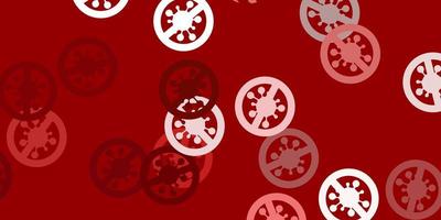 Light red vector background with covid-19 symbols.