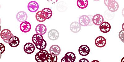 Light pink vector texture with disease symbols.