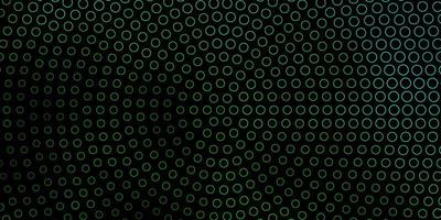 Dark Green vector pattern with circles.