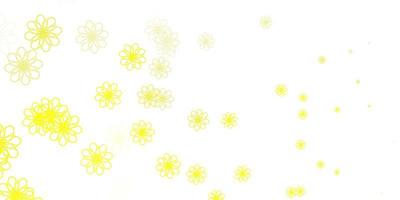 diseño natural de vector amarillo claro con flores.