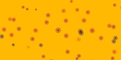 Light Red, Yellow vector doodle texture with flowers.