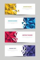 set of horizontal banner with abstract polygonal background vector