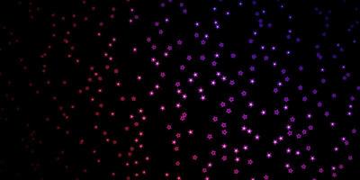 Dark Blue, Red vector background with small and big stars.