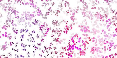 Light purple, pink vector texture with memphis shapes.