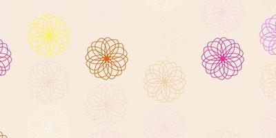 Light red, yellow vector natural backdrop with flowers.