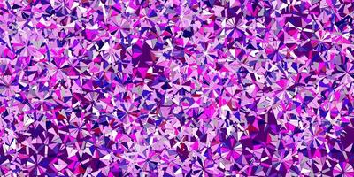 Light purple, pink vector beautiful snowflakes backdrop with flowers.