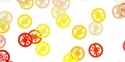 Light orange vector pattern with coronavirus elements.