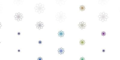 Light Multicolor vector doodle texture with flowers.