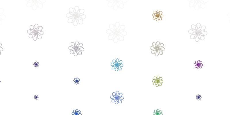 Light Multicolor vector doodle texture with flowers.
