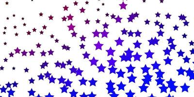 Dark Blue, Red vector background with colorful stars.