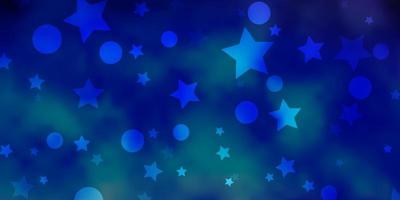 Light Pink, Blue vector background with circles, stars.