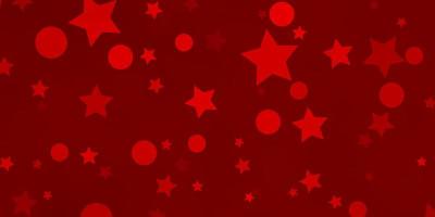 Light Red vector background with circles, stars.