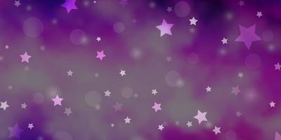 Light Purple vector template with circles, stars.