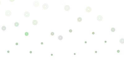 Light green vector doodle template with flowers.