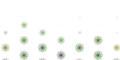Light Green vector natural layout with flowers.