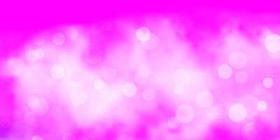 Light Pink vector background with circles.