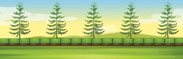 Scene with trees in the park vector