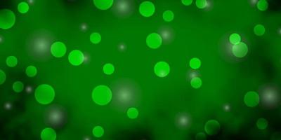 Light Green, Yellow vector background with circles, stars.