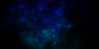 Dark Multicolor vector template with circles, stars.