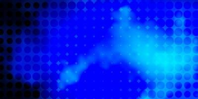 Dark BLUE vector background with bubbles.