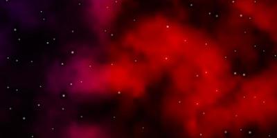 Dark Red vector background with colorful stars.