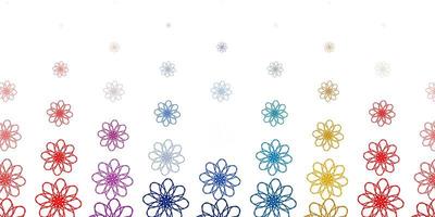 ilustraciones naturales de vector azul claro, amarillo con flores.