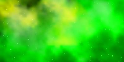 Light Green, Yellow vector background with colorful stars.