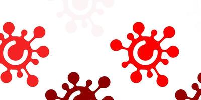 Light Red vector background with covid-19 symbols.