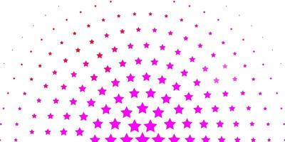 plantilla de vector rosa claro con estrellas de neón.